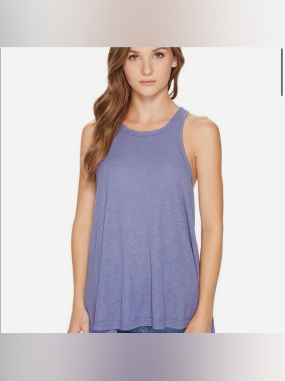 Free People Lavender Swing Rib Tank Top